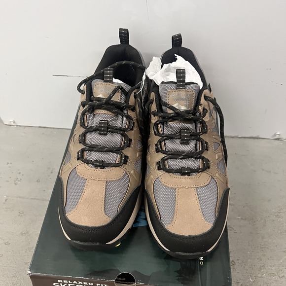 Skechers Outdoors #66275 Brown Leather Waterproof Hiking Men\'s Size 8.5 Low‎ Too main image 8
